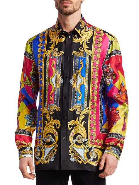 men versace silk shirts|versace collection men shirt.